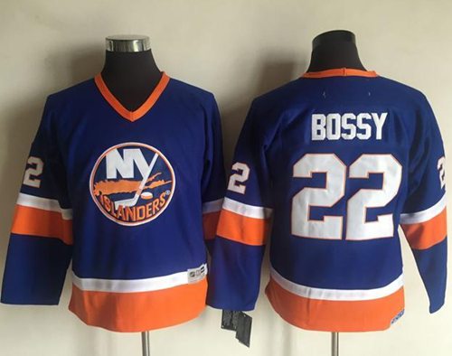 Islanders #22 Mike Bossy Light Blue CCM Throwback Stitched Youth NHL Jersey - Click Image to Close